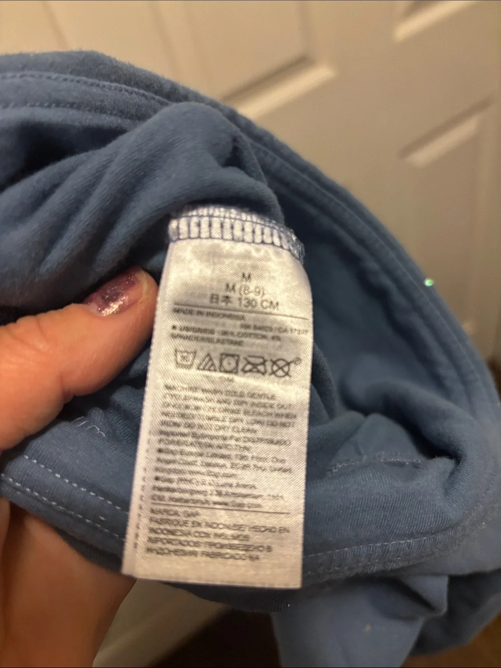 GAP Girls' Blue Sparkle Leggings with matching GAP t-shirt.